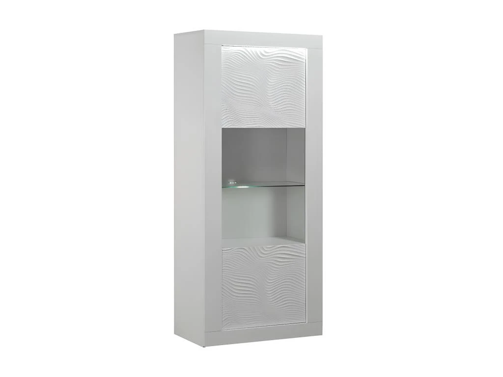 Composition TV Laqué Blanc à LEDs - MARKS 6 Composition TV Laqué Blanc à LEDs - MARKS – Image 4