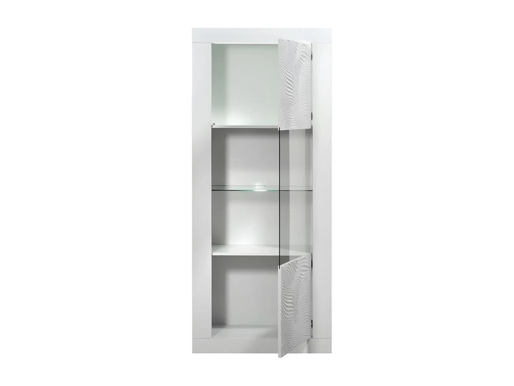 Composition TV Laqué Blanc à LEDs - MARKS 7 Composition TV Laqué Blanc à LEDs - MARKS – Image 5