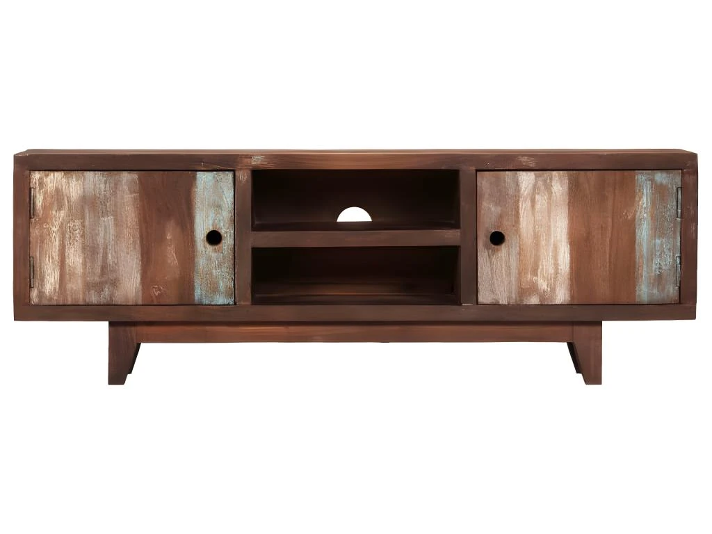 Meuble Télé Buffet Tv Télévision Design Pratique Bois D'acacia Massif Vintage 118 Cm 2502129 4 Meuble Télé Buffet Tv Télévision Design Pratique Bois D'acacia Massif Vintage 118 Cm 2502129 – Image 2
