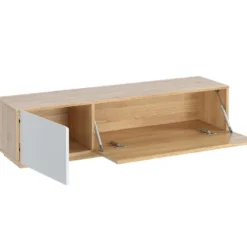 Meuble TV Avec 2 Portes - Naturel Clair Et Blanc - SILVESTRA 5 Meuble TV Avec 2 Portes - Naturel Clair Et Blanc - SILVESTRA -Pas Cher Mobiliora Magasin meuble tv 11209701