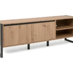 Meuble TV 2 Portes Et 2 Niches L160 Cm - Denver 9 Meuble TV 2 Portes Et 2 Niches L160 Cm - Denver -Pas Cher Mobiliora Magasin meuble tv 11454431