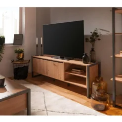 Meuble TV 2 Portes Et 2 Niches L160 Cm - Denver 10 Meuble TV 2 Portes Et 2 Niches L160 Cm - Denver -Pas Cher Mobiliora Magasin meuble tv 11454433