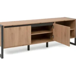 Meuble TV 2 Portes Et 2 Niches L160 Cm - Denver 11 Meuble TV 2 Portes Et 2 Niches L160 Cm - Denver -Pas Cher Mobiliora Magasin meuble tv 11454435