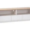 Meuble Tv Bob 3 Tiroirs 2 Niches Blanc/chêne, Bois Massif -Pas Cher Mobiliora Magasin meuble tv 12219865