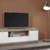 Meuble TV Avec 2 Portes, 1 Tiroir Et 1 Niche - Naturel Et Blanc Laqué - EVOLIA 1 Meuble TV Avec 2 Portes, 1 Tiroir Et 1 Niche - Naturel Et Blanc Laqué - EVOLIA -Pas Cher Mobiliora Magasin meuble tv 12251829
