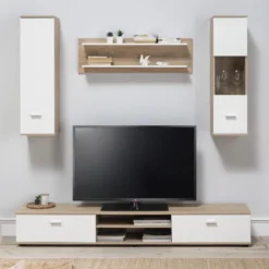 Meuble TV Vitoria 170X40 Cambrian-Blanc - Venprodin