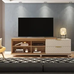 Meuble Tv 64X180X41Cm Beige-Buriti - Venprodin -Pas Cher Mobiliora Magasin meuble tv 12356807