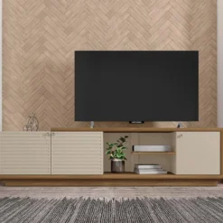 Meuble Tv 51X195X36Cm Beige Miel - Venprodin -Pas Cher Mobiliora Magasin meuble tv 12356823