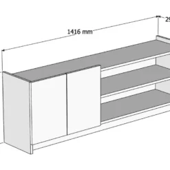 Meuble Tv Niger Design 100 % Panneau De Particules Plaqué Mélaminé En Couleur Foncé Nogal Noir, 141x50x29,5cm -Pas Cher Mobiliora Magasin meuble tv 12357541