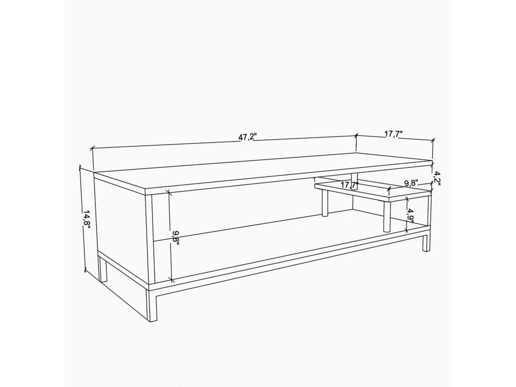 Meuble Tv Sena Design 100 % Panneau De Particules Plaqué Mélaminé En Couleur Blanc 120x37,6x44,6cm 4 Meuble Tv Sena Design 100 % Panneau De Particules Plaqué Mélaminé En Couleur Blanc 120x37,6x44,6cm – Image 2
