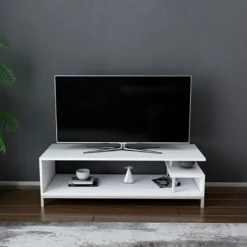 Meuble Tv Sena Design 100 % Panneau De Particules Plaqué Mélaminé En Couleur Blanc 120x37,6x44,6cm 11 Meuble Tv Sena Design 100 % Panneau De Particules Plaqué Mélaminé En Couleur Blanc 120x37,6x44,6cm -Pas Cher Mobiliora Magasin meuble tv 12357571