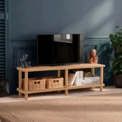 Meuble Tv Tajo Design 100 % Panneau De Particules Plaqué Mélaminé En Couleur Atlantic Pino 140x43,7x35cm -Pas Cher Mobiliora Magasin meuble tv 12357627