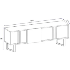 Meuble Tv Colorado Design 100 % Panneau De Particules Plaqué Mélaminé En Couleur Nogal, 150x54,6x37,1cm -Pas Cher Mobiliora Magasin meuble tv 12357711