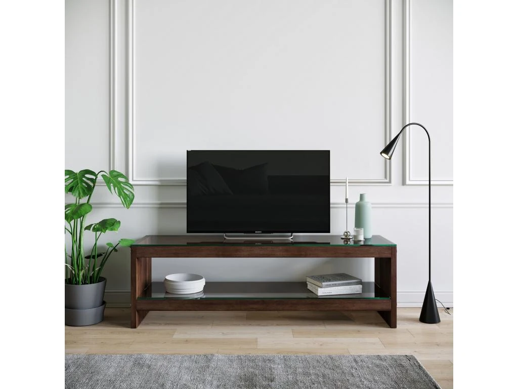 Meuble Tv Rhin Design En Couleur Nogal, 140x45x40cm 4 Meuble Tv Rhin Design En Couleur Nogal, 140x45x40cm â Image 2