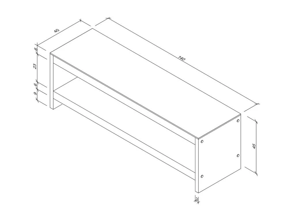 Meuble Tv Rhin Design En Couleur Nogal, 140x45x40cm 7 Meuble Tv Rhin Design En Couleur Nogal, 140x45x40cm â Image 5