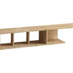 Meuble Tv Nilo Design 100 % Panneau De Particules Plaqué Mélaminé En Couleur Chêne Sonoma, 150x26x24cm