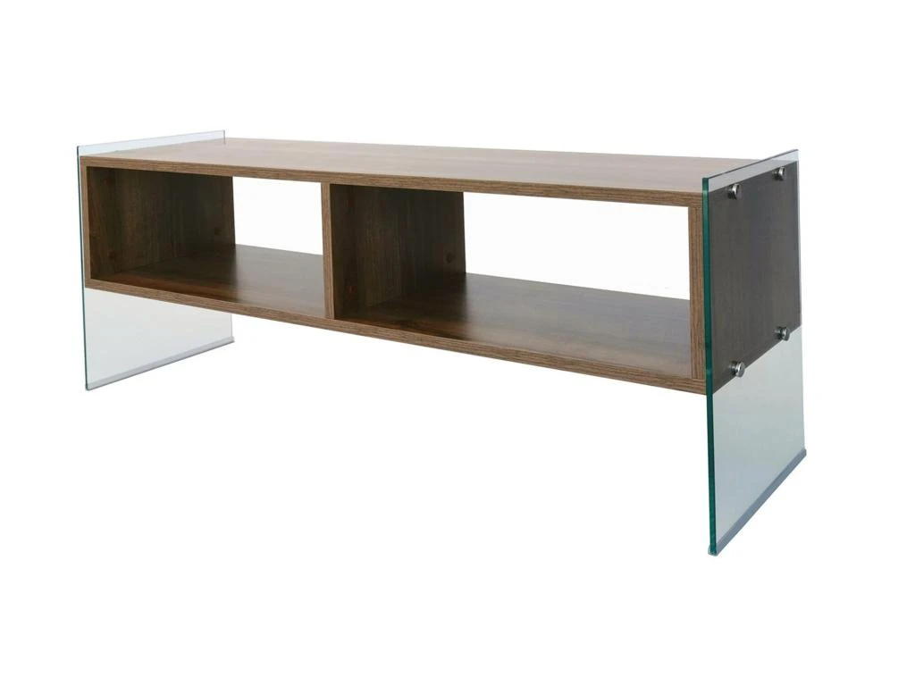 Meuble Tv Rhin Design 100 % Panneau De Particules Plaqué Mélaminé En Couleur Nogal, 120x45x35cm 3 Meuble Tv Rhin Design 100 % Panneau De Particules Plaqué Mélaminé En Couleur Nogal, 120x45x35cm