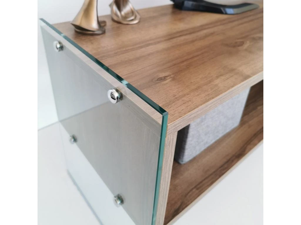 Meuble Tv Rhin Design 100 % Panneau De Particules Plaqué Mélaminé En Couleur Nogal, 120x45x35cm 6 Meuble Tv Rhin Design 100 % Panneau De Particules Plaqué Mélaminé En Couleur Nogal, 120x45x35cm – Image 4