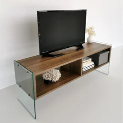 Meuble Tv Rhin Design 100 % Panneau De Particules Plaqué Mélaminé En Couleur Nogal, 120x45x35cm 11 Meuble Tv Rhin Design 100 % Panneau De Particules Plaqué Mélaminé En Couleur Nogal, 120x45x35cm -Pas Cher Mobiliora Magasin meuble tv 12357951
