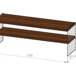 Meuble Tv Rhin Design En Couleur Nogal, 120x45x35cm -Pas Cher Mobiliora Magasin meuble tv 12358139