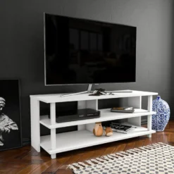 Meuble Tv Sena Design 100 % Panneau De Particules Plaqué Mélaminé En Couleur Blanc120x47,4x44,6cm -Pas Cher Mobiliora Magasin meuble tv 12358165