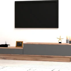 Meuble Tv Elba Design 100 % Panneau De Particules Plaqué Mélaminé En Couleur Atlantic Antracita1, 60x35x35cm -Pas Cher Mobiliora Magasin meuble tv 12358287