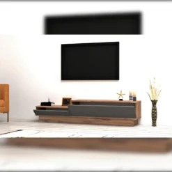 Meuble Tv Elba Design 100 % Panneau De Particules Plaqué Mélaminé En Couleur Atlantic Antracita1, 60x35x35cm -Pas Cher Mobiliora Magasin meuble tv 12358289