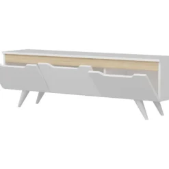 Meuble Tv Sena Design 100 % Panneau De Particules Plaqué Mélaminé En Couleur Blanc Roble 150x44x35cm 11 Meuble Tv Sena Design 100 % Panneau De Particules Plaqué Mélaminé En Couleur Blanc Roble 150x44x35cm -Pas Cher Mobiliora Magasin meuble tv 12358531