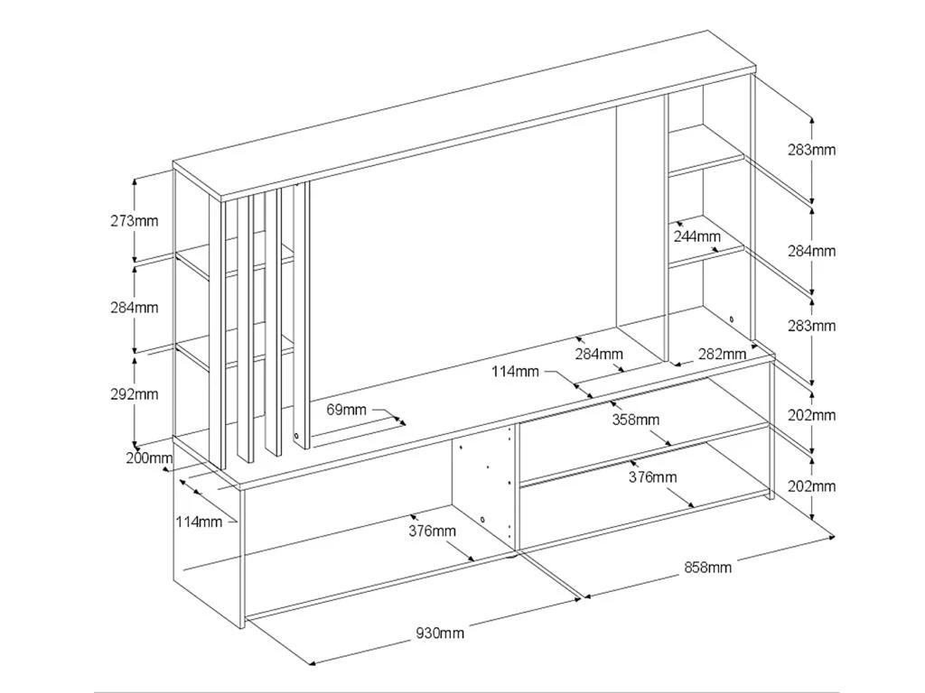 Mur TV Avec Rangements - Naturel Et Blanc - GORBELLA 12 Mur TV Avec Rangements - Naturel Et Blanc - GORBELLA – Image 10