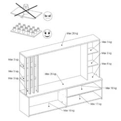 Mur TV Avec Rangements - Naturel Et Blanc - GORBELLA 21 Mur TV Avec Rangements - Naturel Et Blanc - GORBELLA -Pas Cher Mobiliora Magasin meuble tv 12441053