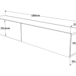 Meuble TV Suspendu Avec 2 Portes - Blanc Et Naturel - AUBEPINA 13 Meuble TV Suspendu Avec 2 Portes - Blanc Et Naturel - AUBEPINA -Pas Cher Mobiliora Magasin meuble tv 12495603