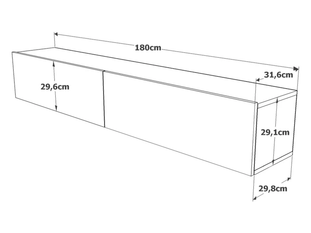 Meuble TV Suspendu Avec 2 Portes - Blanc Et Naturel - AUBEPINA 8 Meuble TV Suspendu Avec 2 Portes - Blanc Et Naturel - AUBEPINA – Image 6