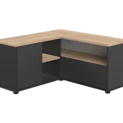 Meuble TV ANGLE 90 - Noir Et Chêne Naturel - TEMAHOME 9 Meuble TV ANGLE 90 - Noir Et Chêne Naturel - TEMAHOME -Pas Cher Mobiliora Magasin meuble tv 12512079