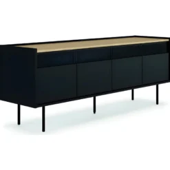 Meuble TV RADIO - Chêne Et Noir - TEMAHOME -Pas Cher Mobiliora Magasin meuble tv 12515587