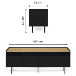 Meuble TV RADIO - Chêne Et Noir - TEMAHOME -Pas Cher Mobiliora Magasin meuble tv 12515591