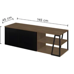 Meuble TV ALBI 145 - Noyer Et Noir Laqué - TEMAHOME 11 Meuble TV ALBI 145 - Noyer Et Noir Laqué - TEMAHOME -Pas Cher Mobiliora Magasin meuble tv 12515665