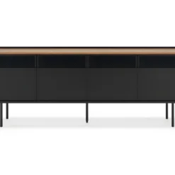 Meuble TV RADIO - Noyer Et Noir Laqué - TEMAHOME