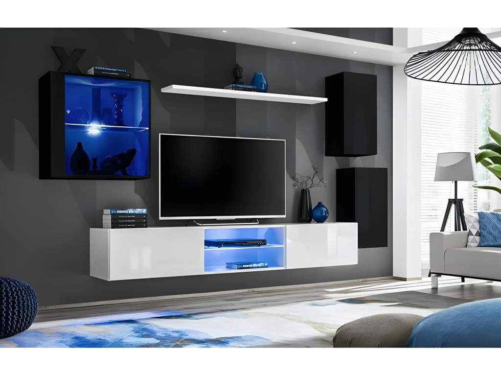 Ensemble Meubles De Salon SWITCH XXIII Design, Coloris Noir Et Blanc 3 Ensemble Meubles De Salon SWITCH XXIII Design, Coloris Noir Et Blanc