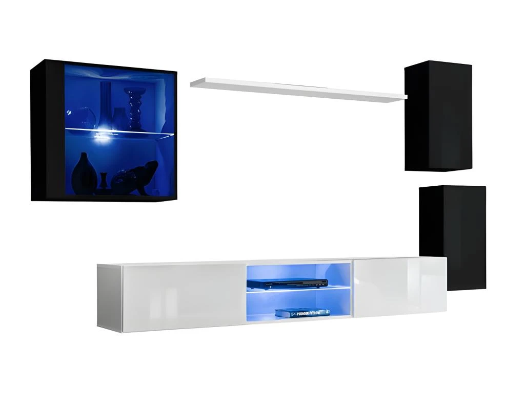 Ensemble Meubles De Salon SWITCH XXIII Design, Coloris Noir Et Blanc 4 Ensemble Meubles De Salon SWITCH XXIII Design, Coloris Noir Et Blanc – Image 2