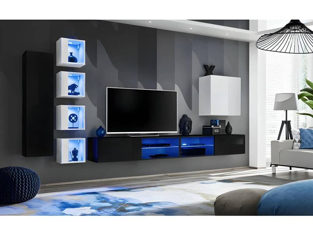 Ensemble Meubles De Salon SWITCH XXVI Design, Coloris Noir Et Blanc. 3 Ensemble Meubles De Salon SWITCH XXVI Design, Coloris Noir Et Blanc.