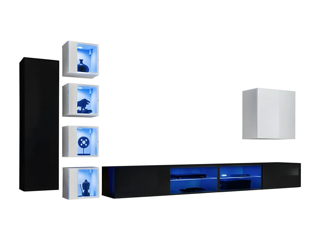 Ensemble Meubles De Salon SWITCH XXVI Design, Coloris Noir Et Blanc. 4 Ensemble Meubles De Salon SWITCH XXVI Design, Coloris Noir Et Blanc. – Image 2