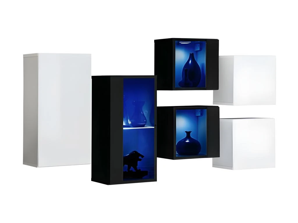 Ensemble Meubles De Salon SWITCH SBIV Design. Coloris Blanc Et Noir. 4 Ensemble Meubles De Salon SWITCH SBIV Design. Coloris Blanc Et Noir. – Image 2