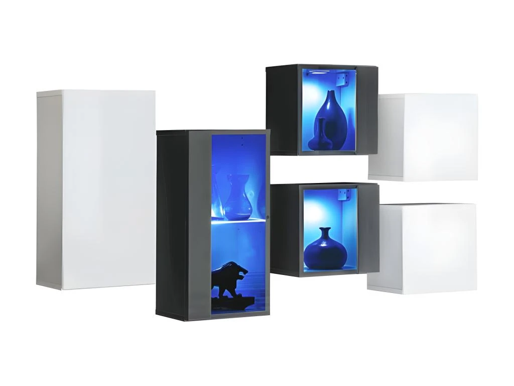 Ensemble Meubles De Salon SWITCH SBIV Design. Coloris Blanc Et Gris. 4 Ensemble Meubles De Salon SWITCH SBIV Design. Coloris Blanc Et Gris. – Image 2