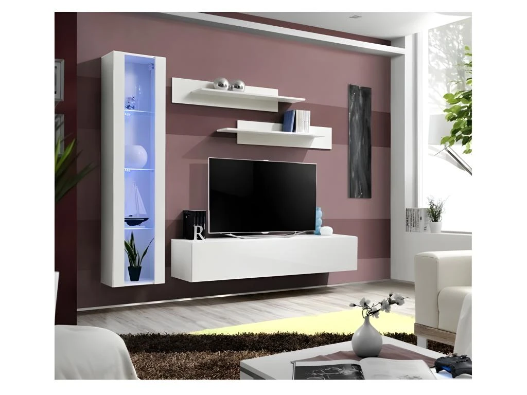 Meuble TV FLY G2 Design, Coloris Blanc Brillant. Meuble Suspendu Moderne Et Tendance Pour Votre Salon. 3 Meuble TV FLY G2 Design, Coloris Blanc Brillant. Meuble Suspendu Moderne Et Tendance Pour Votre Salon.