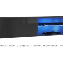 Ensemble Meubles De Salon SWITCH XXV Design, Coloris Gris Brillant. -Pas Cher Mobiliora Magasin meuble tv 12534063