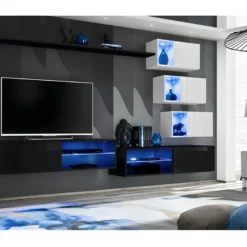 Ensemble Meubles De Salon SWITCH XXIV Design, Coloris Noir Et Blanc.