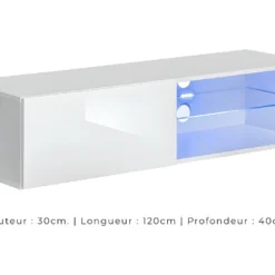 Ensemble Meubles De Salon SWITCH XXVI Design, Coloris Blanc Et Chêne. -Pas Cher Mobiliora Magasin meuble tv 12534265