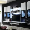 Composition De Meubles TV Design Collection LORA. Coloris Blanc Et Noir. -Pas Cher Mobiliora Magasin meuble tv 12534371