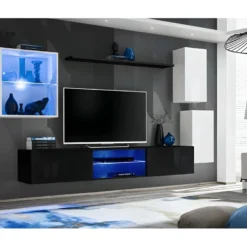 Ensemble Meubles De Salon SWITCH XXIII Design, Coloris Blanc Et Noir