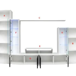 Composition De Meubles TV Collection GALAXY Design Coloris Blanc Et Noir Brillant. 7 Composition De Meubles TV Collection GALAXY Design Coloris Blanc Et Noir Brillant. -Pas Cher Mobiliora Magasin meuble tv 12534611